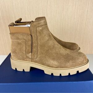 White Mountain Tan Suede Leather Lug Sole Ankle Boots Size 8.5 NWT